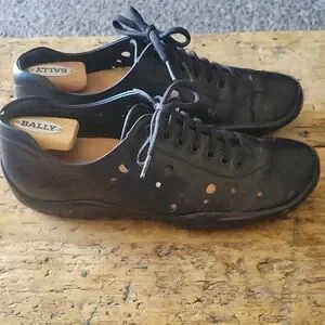 Prada Black Leather Oxfords with Woven Design Prada | Shoes | Prada Black Leather Oxfords With Woven  main image 2